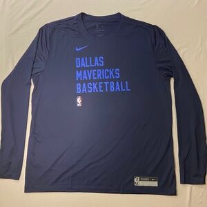 Nike Dallas Mavericks Dri-Fit Long Sleeve Shirt Men’s XL Navy NBA Basketball Top